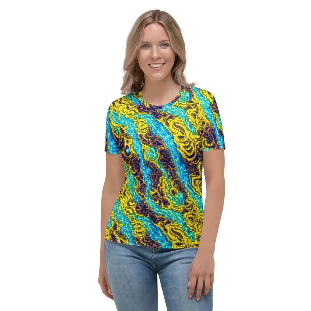 Liquid Gold Rush on Women's Crew Neck T-Shirt — Front