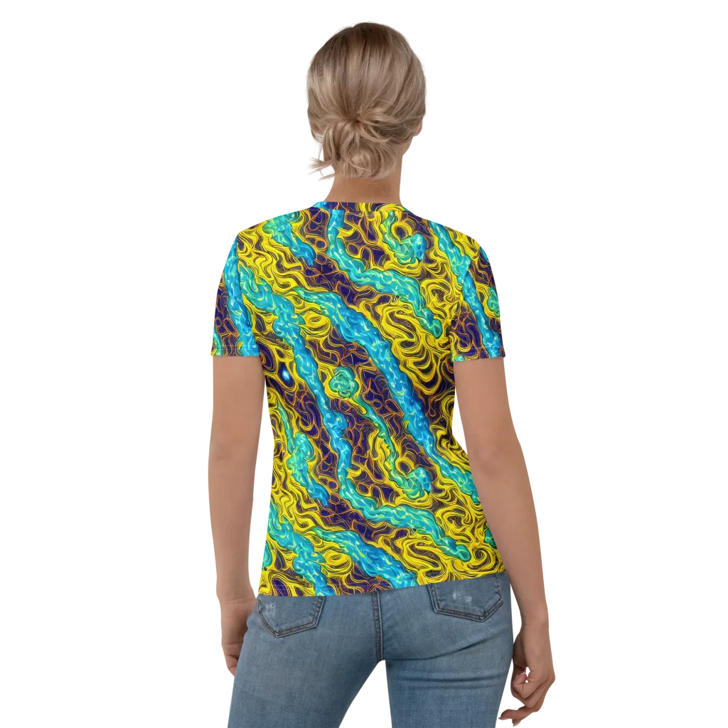 Liquid Gold Rush on Women's Crew Neck T-Shirt — Back