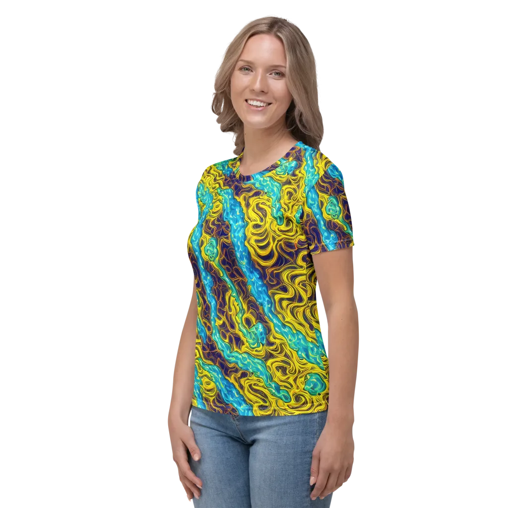 Liquid Gold Rush on Women's Crew Neck T-Shirt — Left
