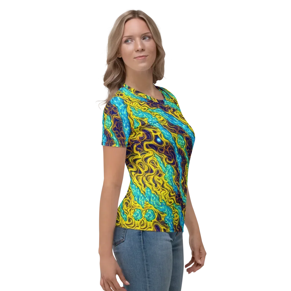Liquid Gold Rush on Women's Crew Neck T-Shirt — Right