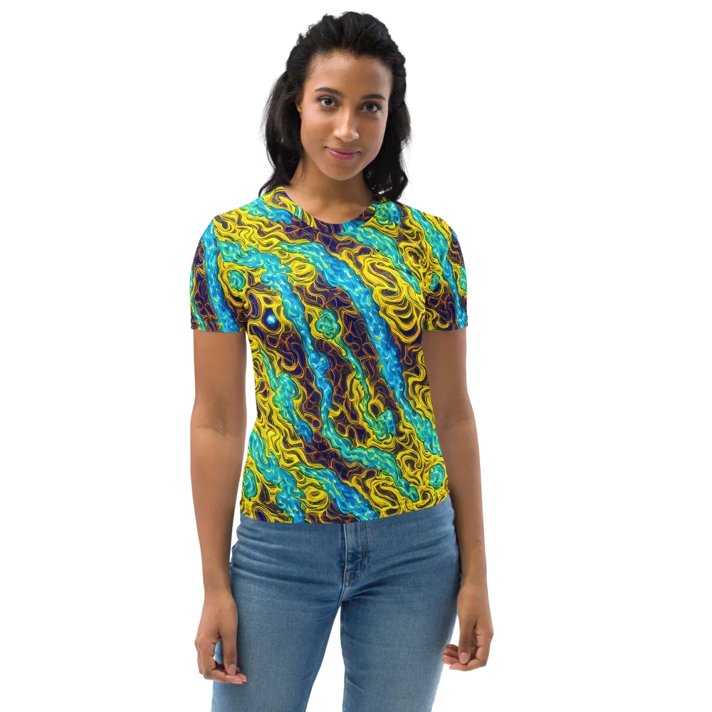 Liquid Gold Rush on Women's Crew Neck T-Shirt — Front