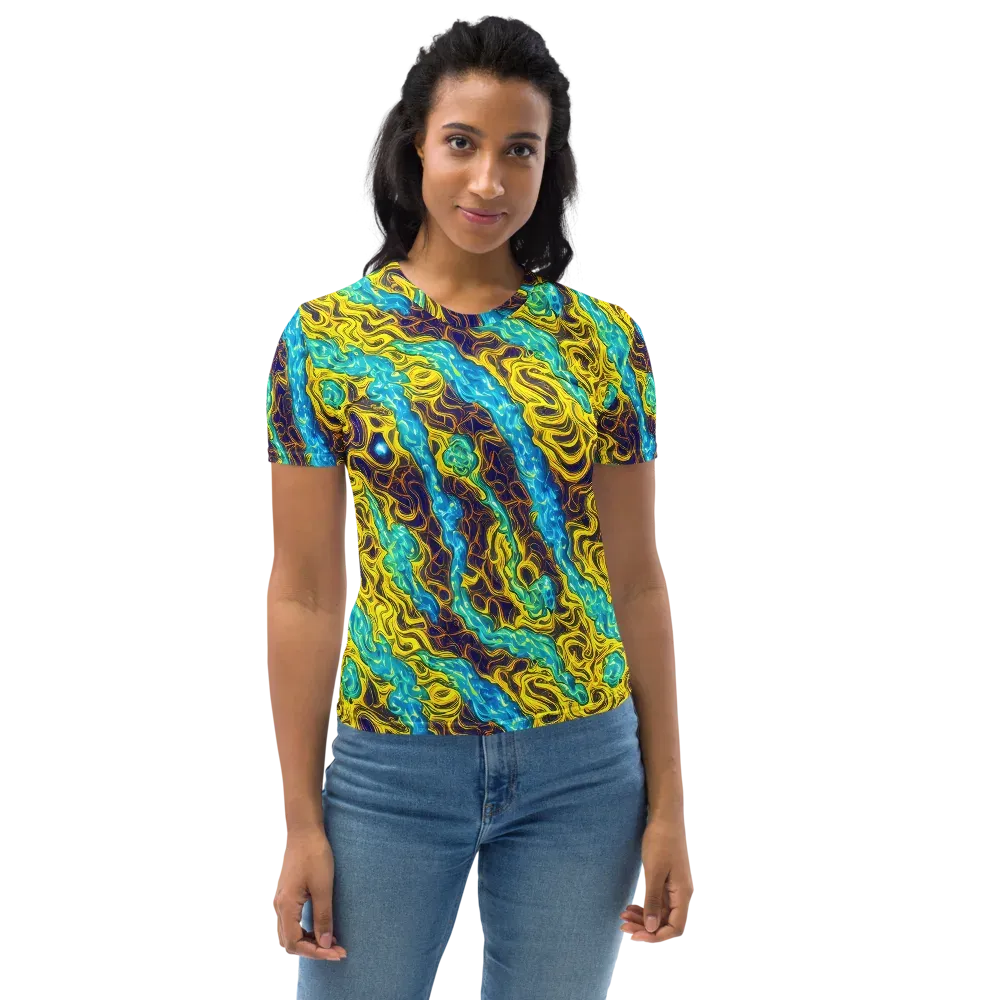 Liquid Gold Rush on Women's Crew Neck T-Shirt — Front