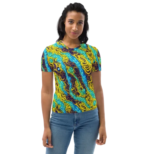 Liquid Gold Rush on a Women's Crew Neck T-Shirt