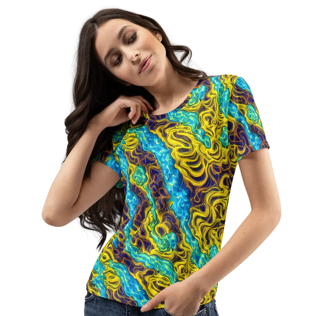 Liquid Gold Rush on Women's Crew Neck T-Shirt — Left Front