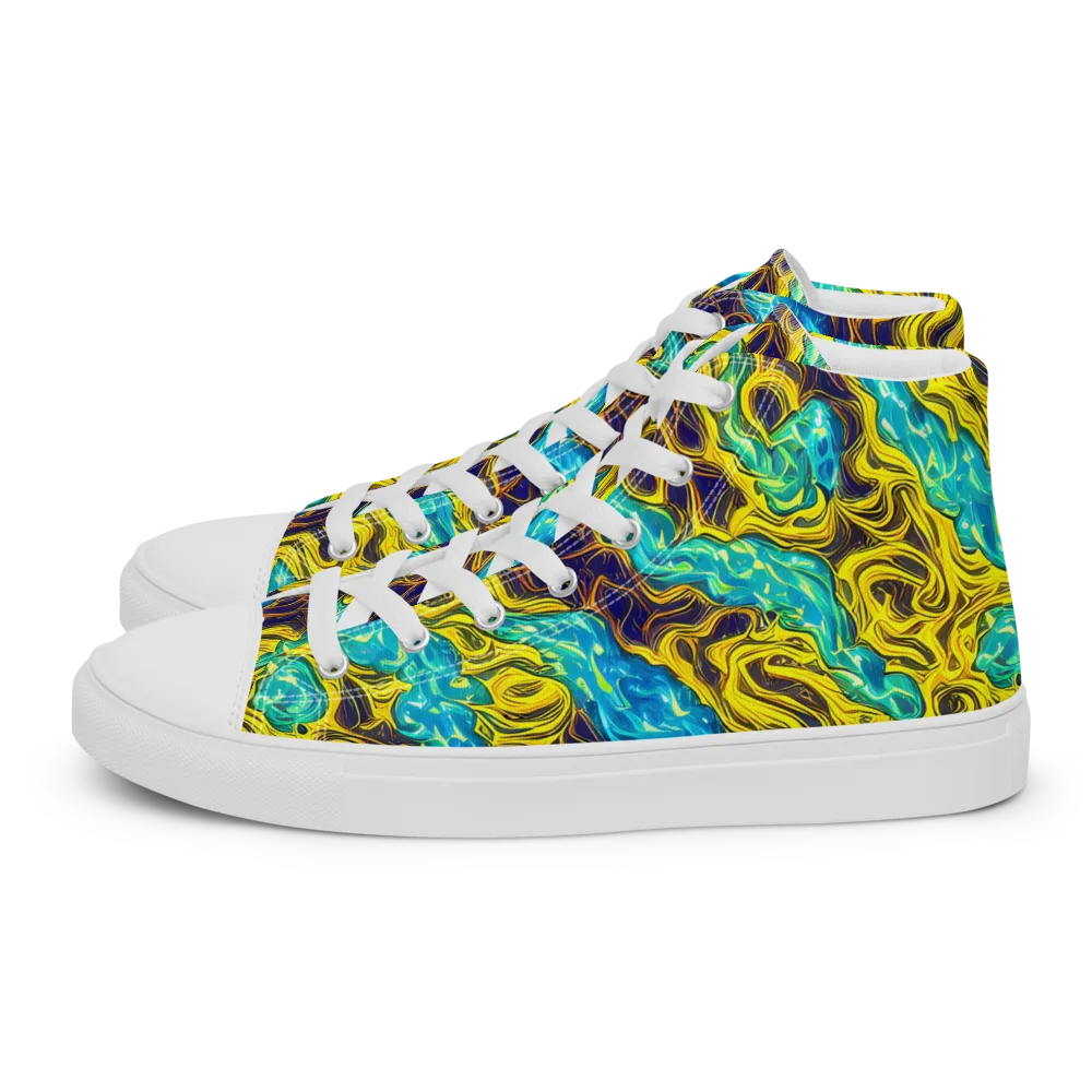Liquid Gold Rush on Women's High Top Canvas Shoes — Left