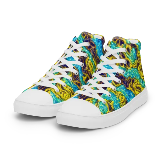 Liquid Gold Rush on a Women's High Top Canvas Shoes