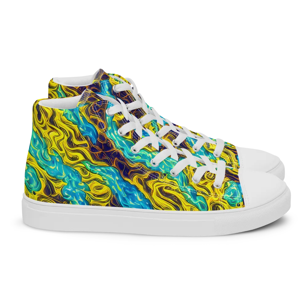 Liquid Gold Rush on Women's High Top Canvas Shoes — Right