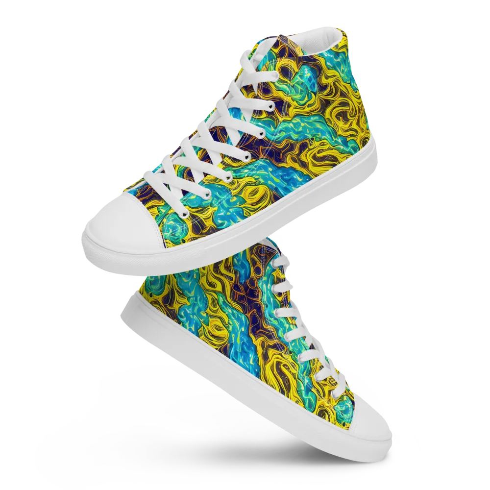 Liquid Gold Rush on Women's High Top Canvas Shoes — Front