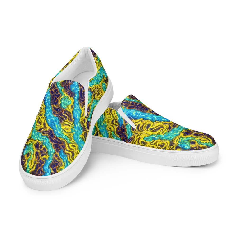 Liquid Gold Rush on Men's Slip-On Canvas Shoes — Left Front