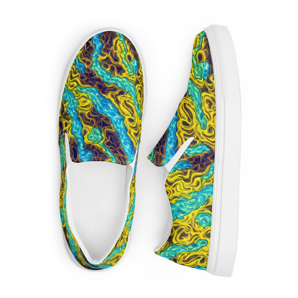 Liquid Gold Rush on Men's Slip-On Canvas Shoes — Front