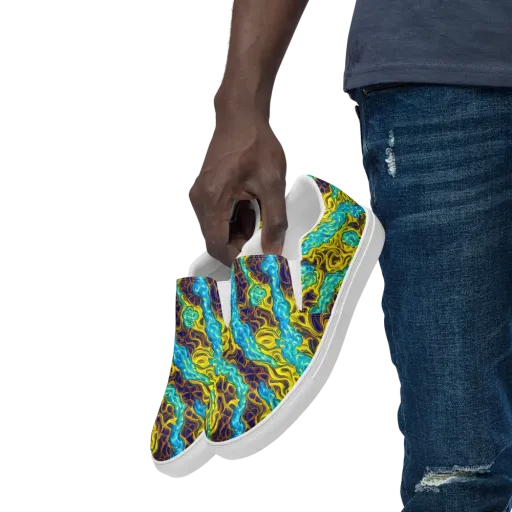Liquid Gold Rush on a Men's Slip-On Canvas Shoes
