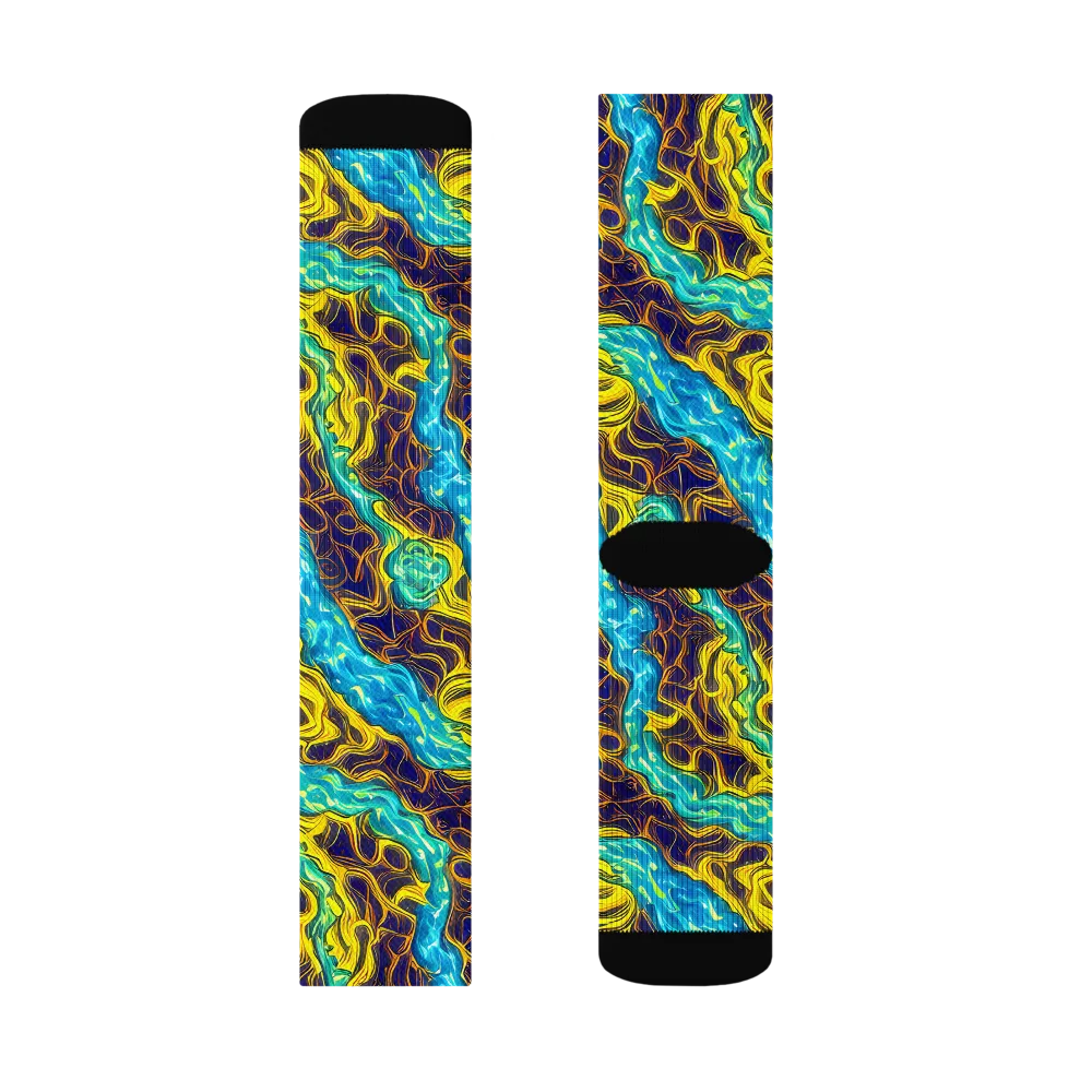 Liquid Gold Rush on Socks — Left Sock