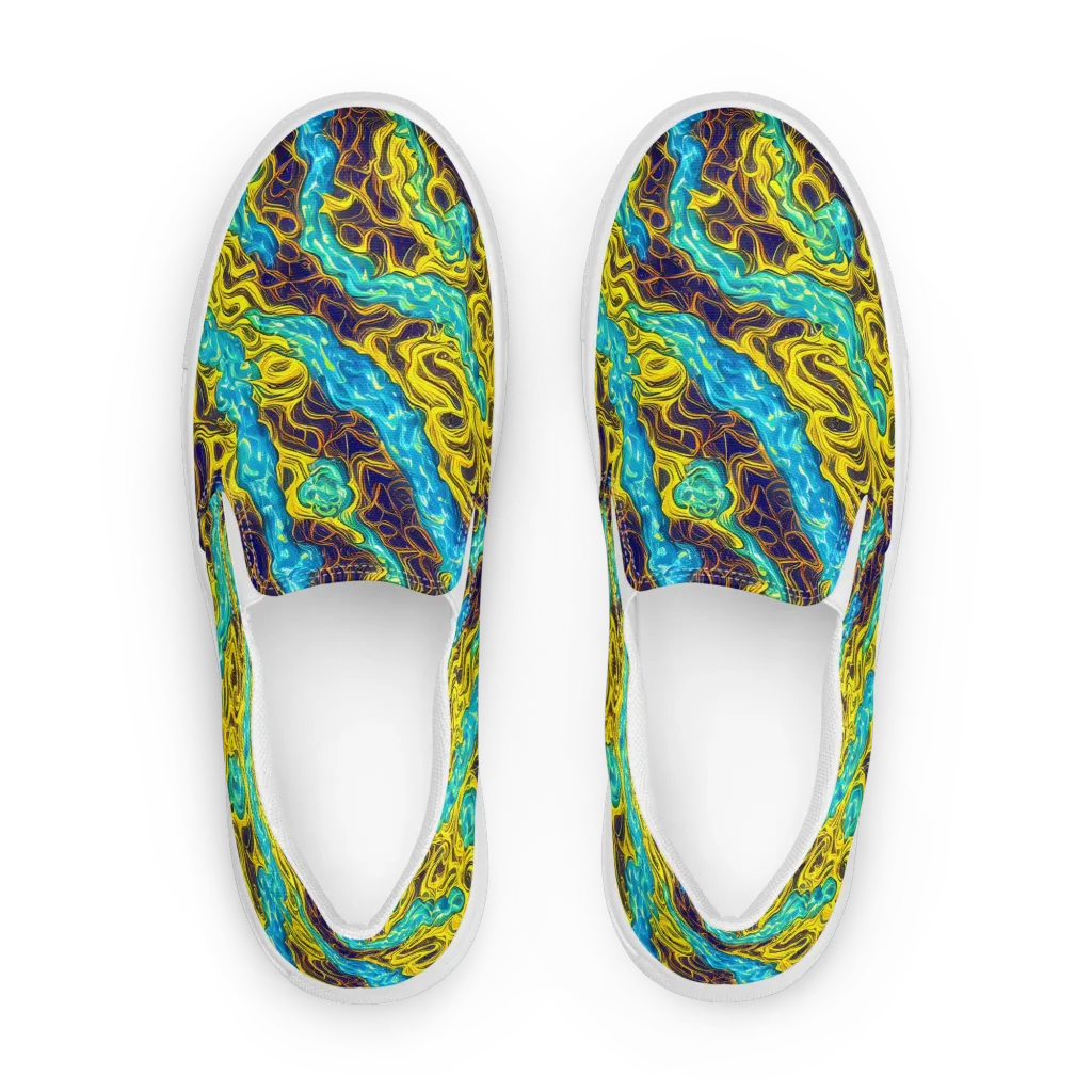 Liquid Gold Rush on Women's Slip-On Canvas Shoes — Front