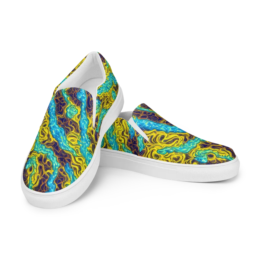 Liquid Gold Rush on Women's Slip-On Canvas Shoes — Left Front