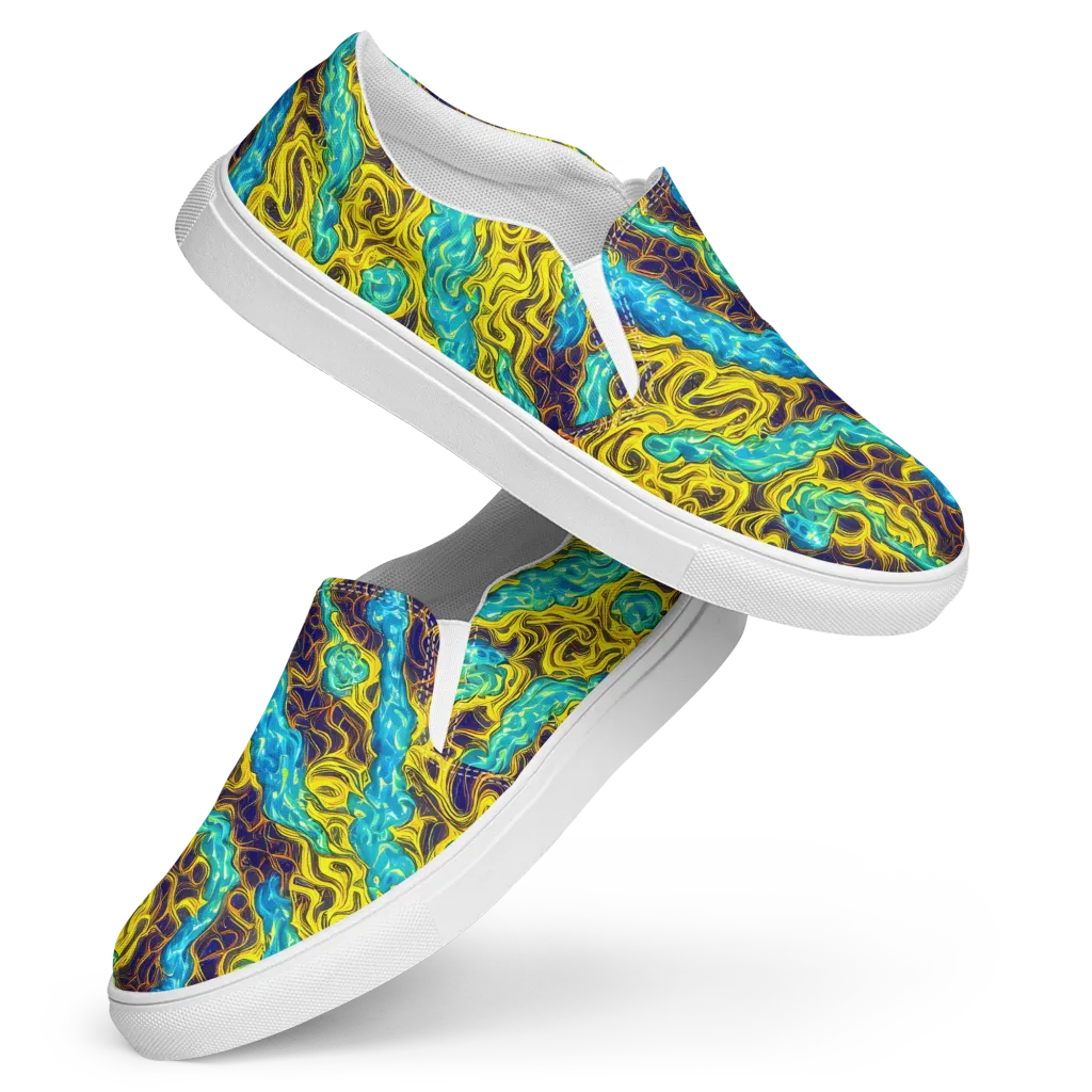 Liquid Gold Rush on Women's Slip-On Canvas Shoes — Front