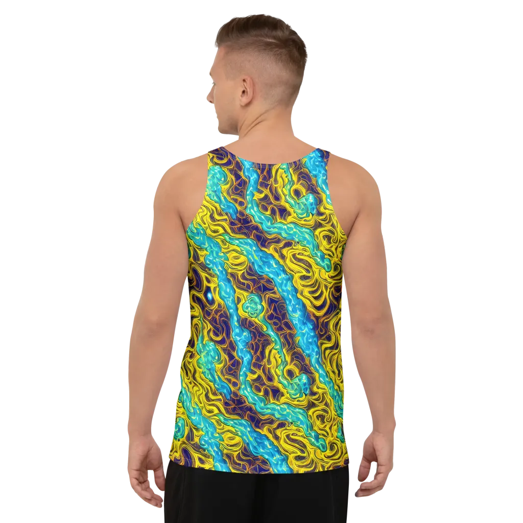 Liquid Gold Rush on Men's Tank Top — Back