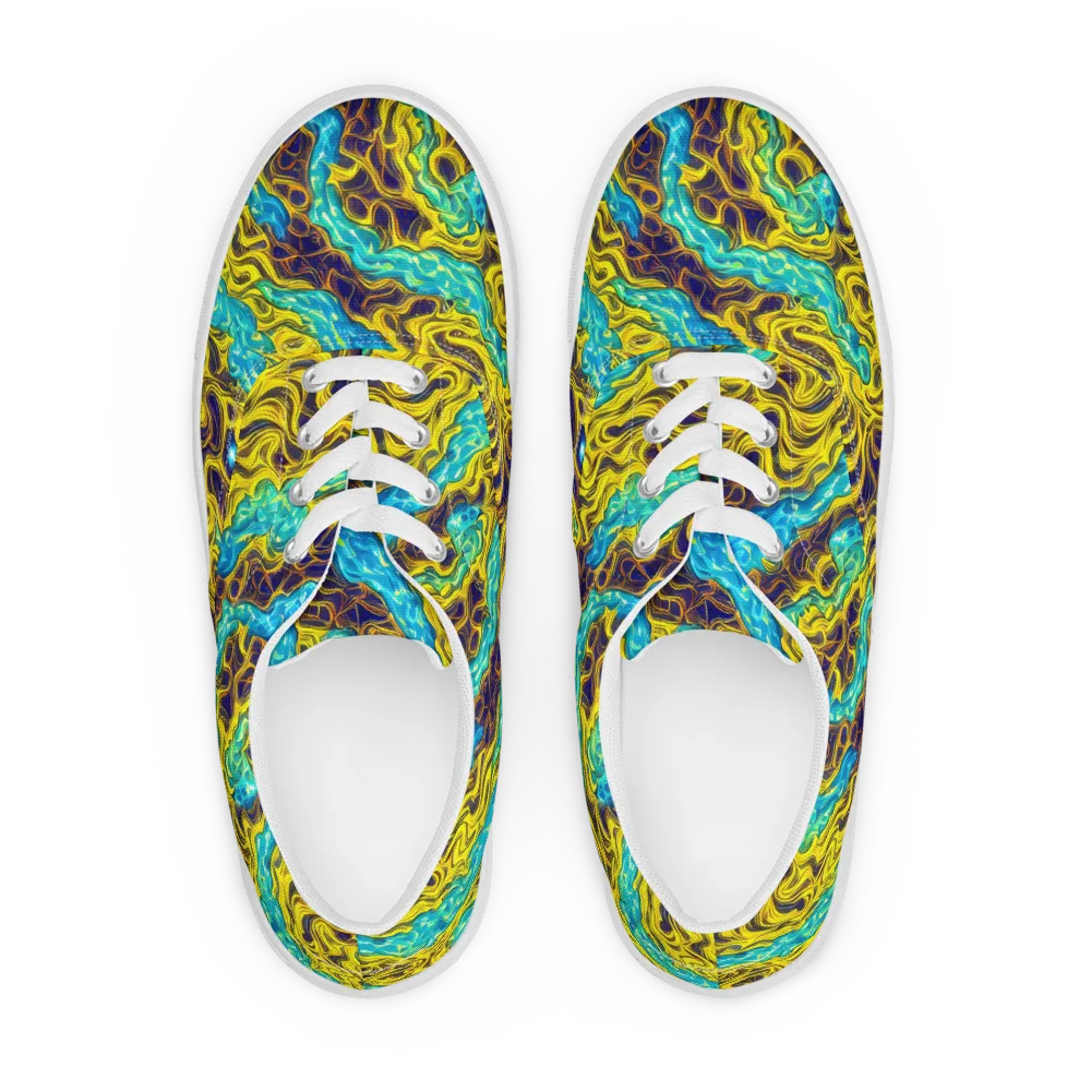 Liquid Gold Rush on Men's Lace-Up Canvas Shoes — Front