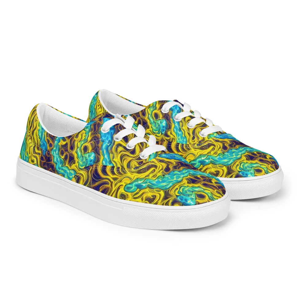 Liquid Gold Rush on Men's Lace-Up Canvas Shoes — Right Front