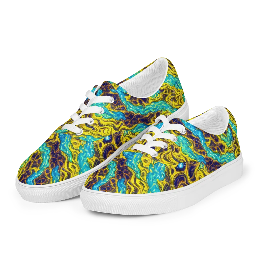Liquid Gold Rush on Men's Lace-Up Canvas Shoes — Left Front