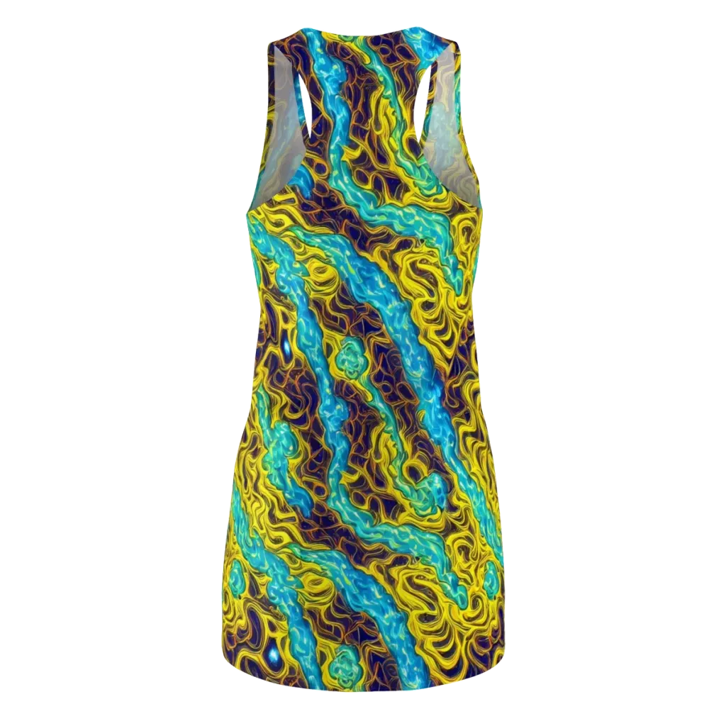 Liquid Gold Rush on Racerback Dress — Back