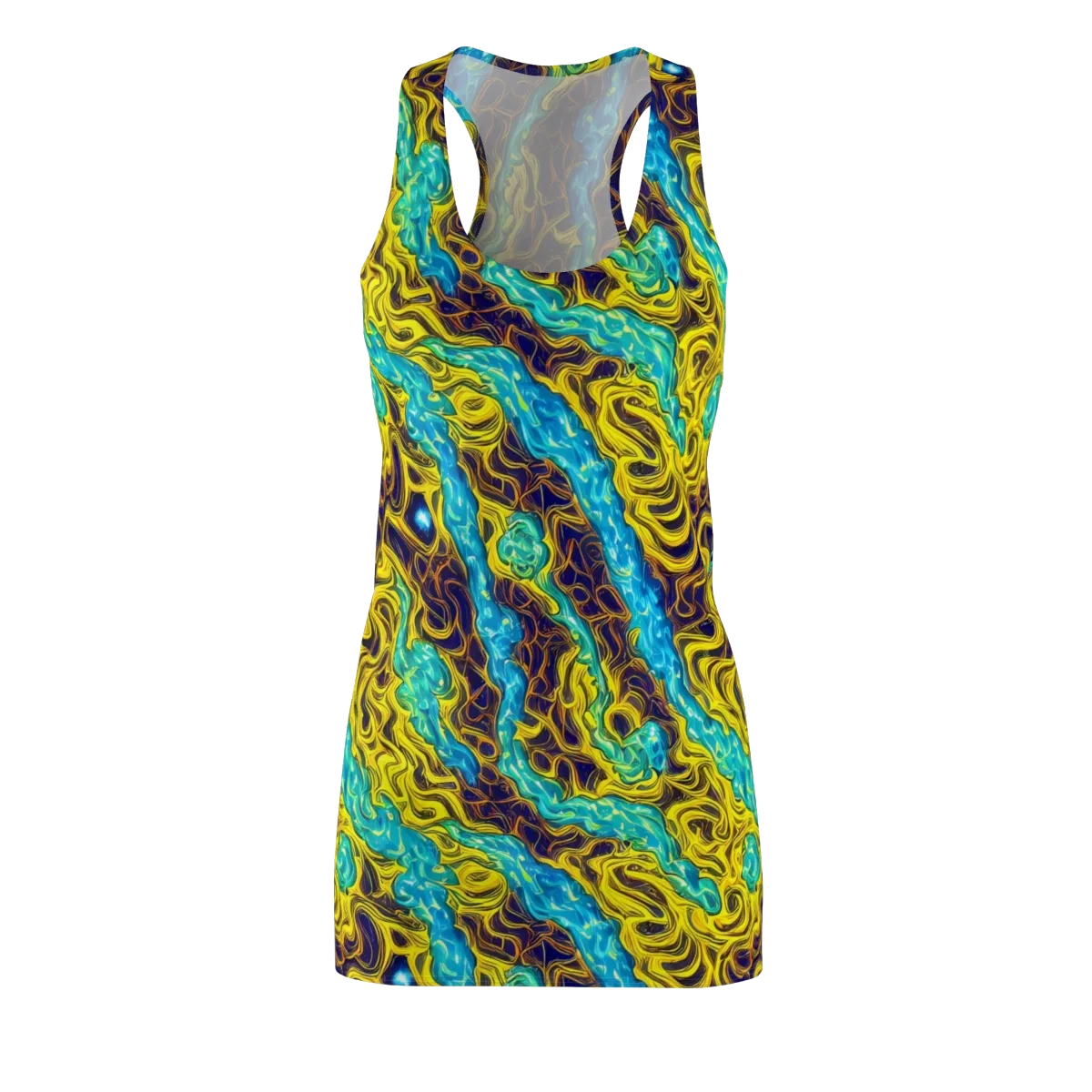 Liquid Gold Rush on Racerback Dress — Front