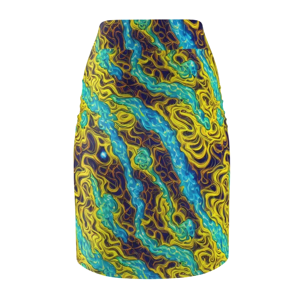 Liquid Gold Rush on Pencil Skirt — Back