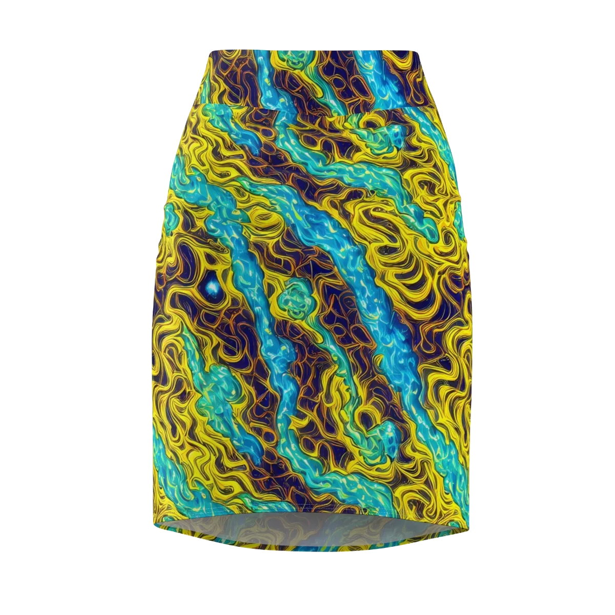 Liquid Gold Rush on Pencil Skirt — Front