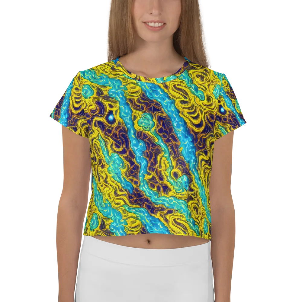 Liquid Gold Rush on Crop Tee — Front