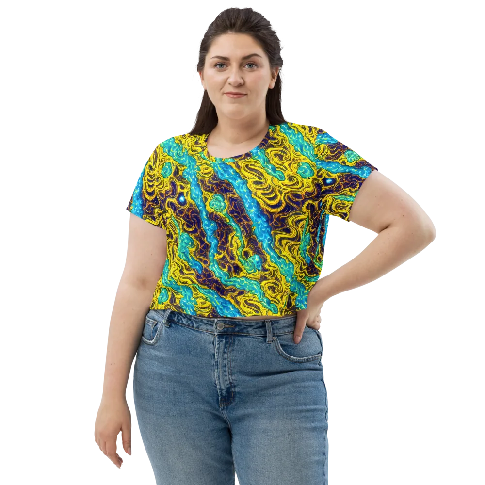 Liquid Gold Rush on Crop Tee — Front