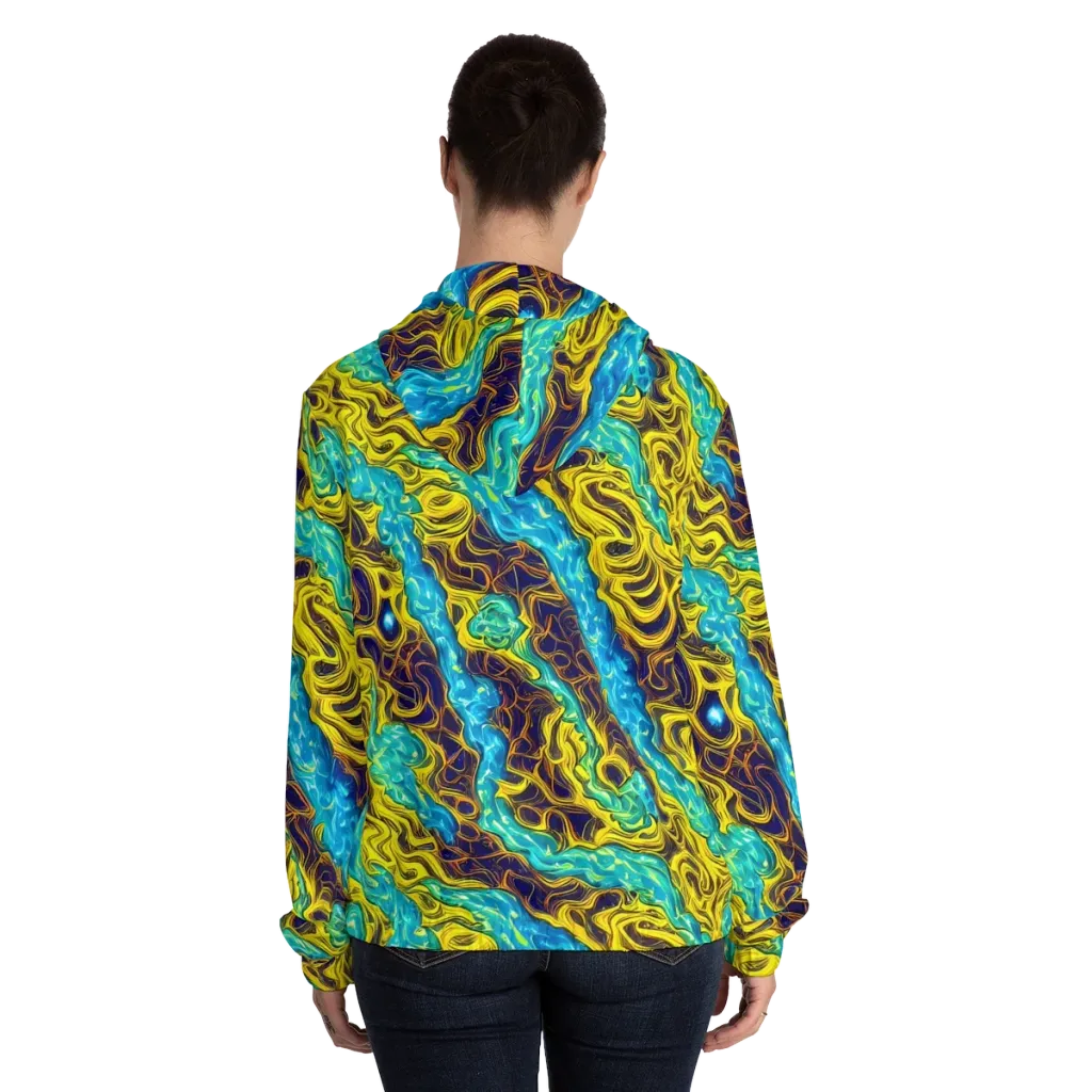Liquid Gold Rush on Women's Full-Zip Hoodie — Back On Person