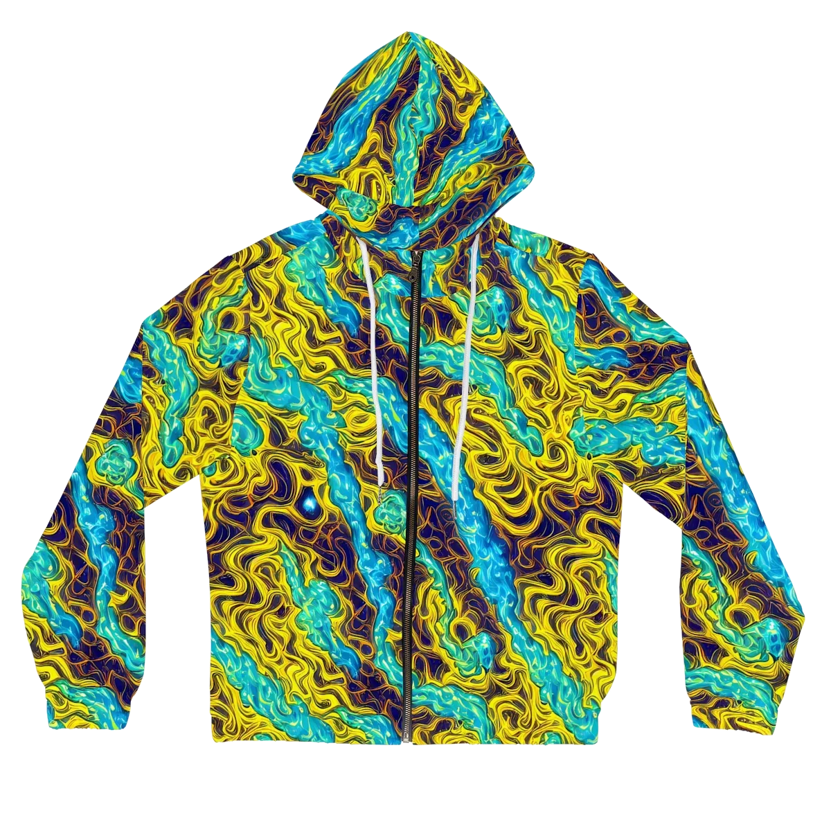 Liquid Gold Rush on Women's Full-Zip Hoodie — Front
