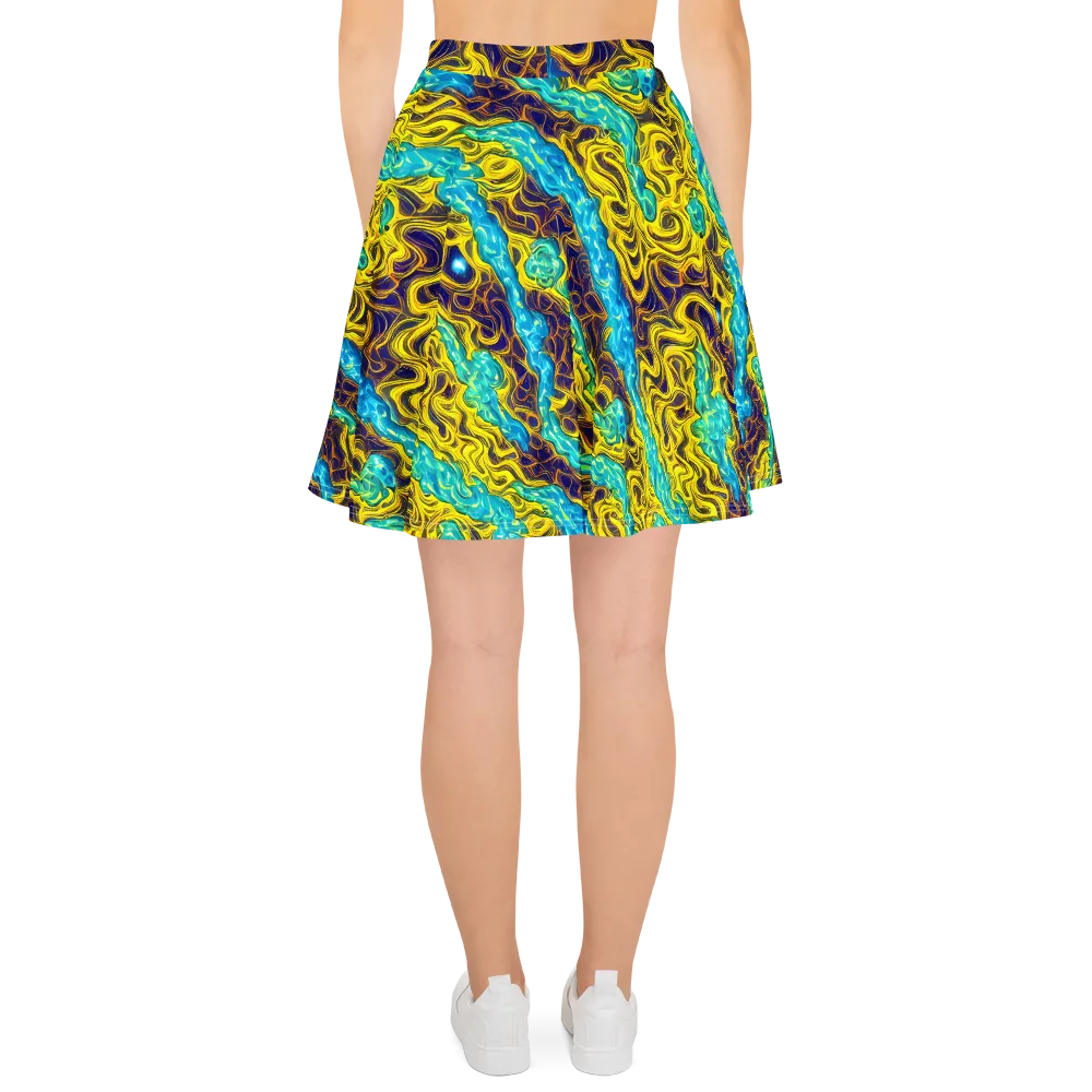 Liquid Gold Rush on Skater Skirt — Back