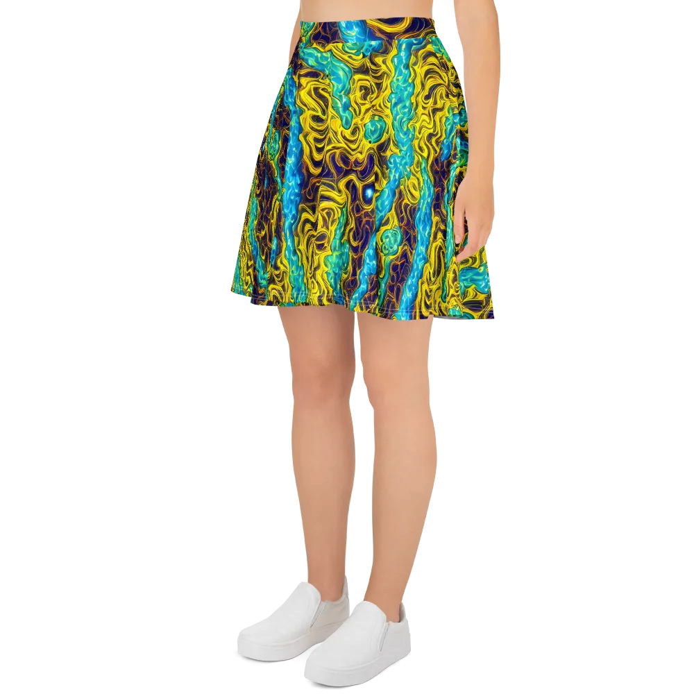 Liquid Gold Rush on Skater Skirt — Left