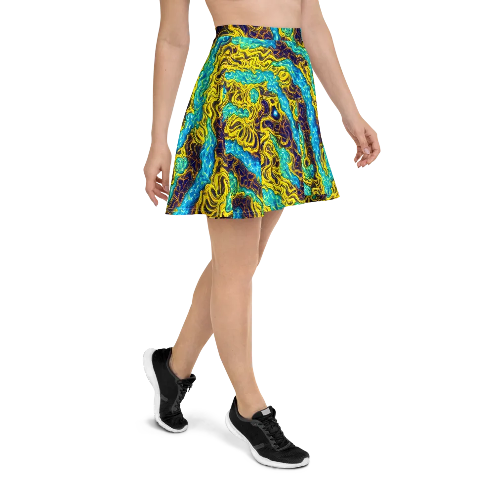 Liquid Gold Rush on Skater Skirt — Right