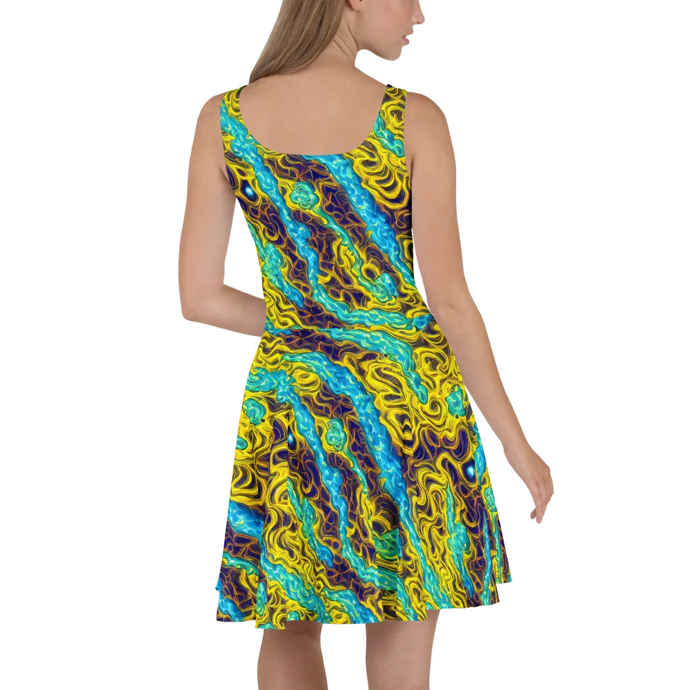 Liquid Gold Rush on Skater Dress — Back