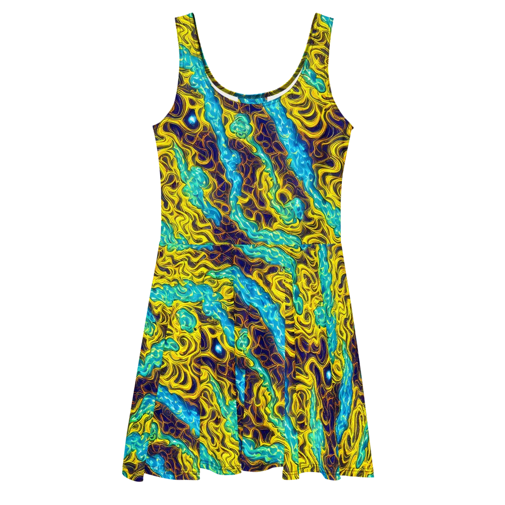 Liquid Gold Rush on Skater Dress — Front