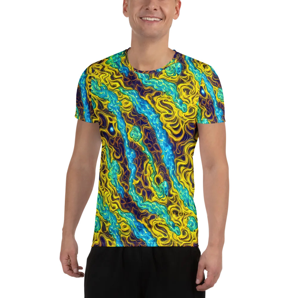 Liquid Gold Rush on Men's Athletic T-Shirt — Front