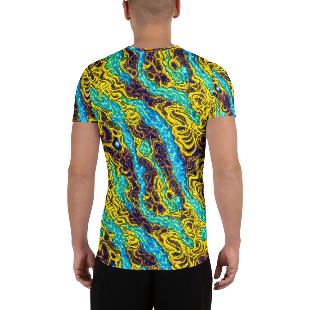Liquid Gold Rush on Men's Athletic T-Shirt — Back