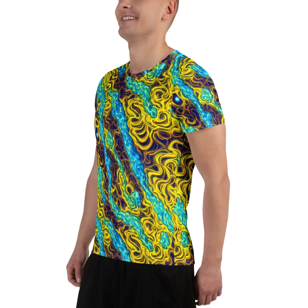 Liquid Gold Rush on Men's Athletic T-Shirt — Left
