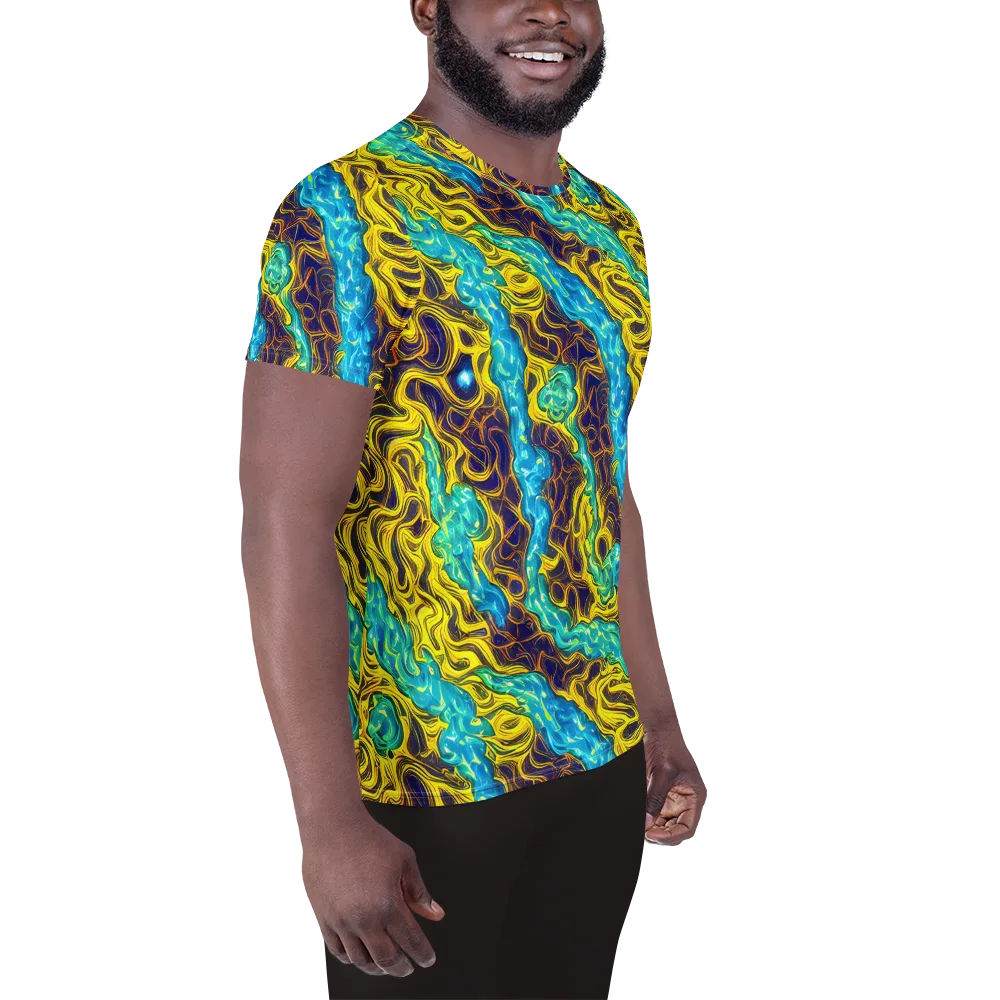 Liquid Gold Rush on Men's Athletic T-Shirt — Right