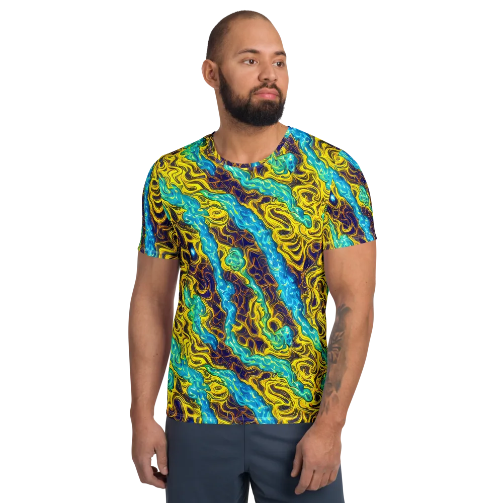 Liquid Gold Rush on Men's Athletic T-Shirt — Front
