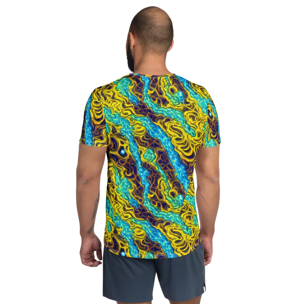 Liquid Gold Rush on Men's Athletic T-Shirt — Back