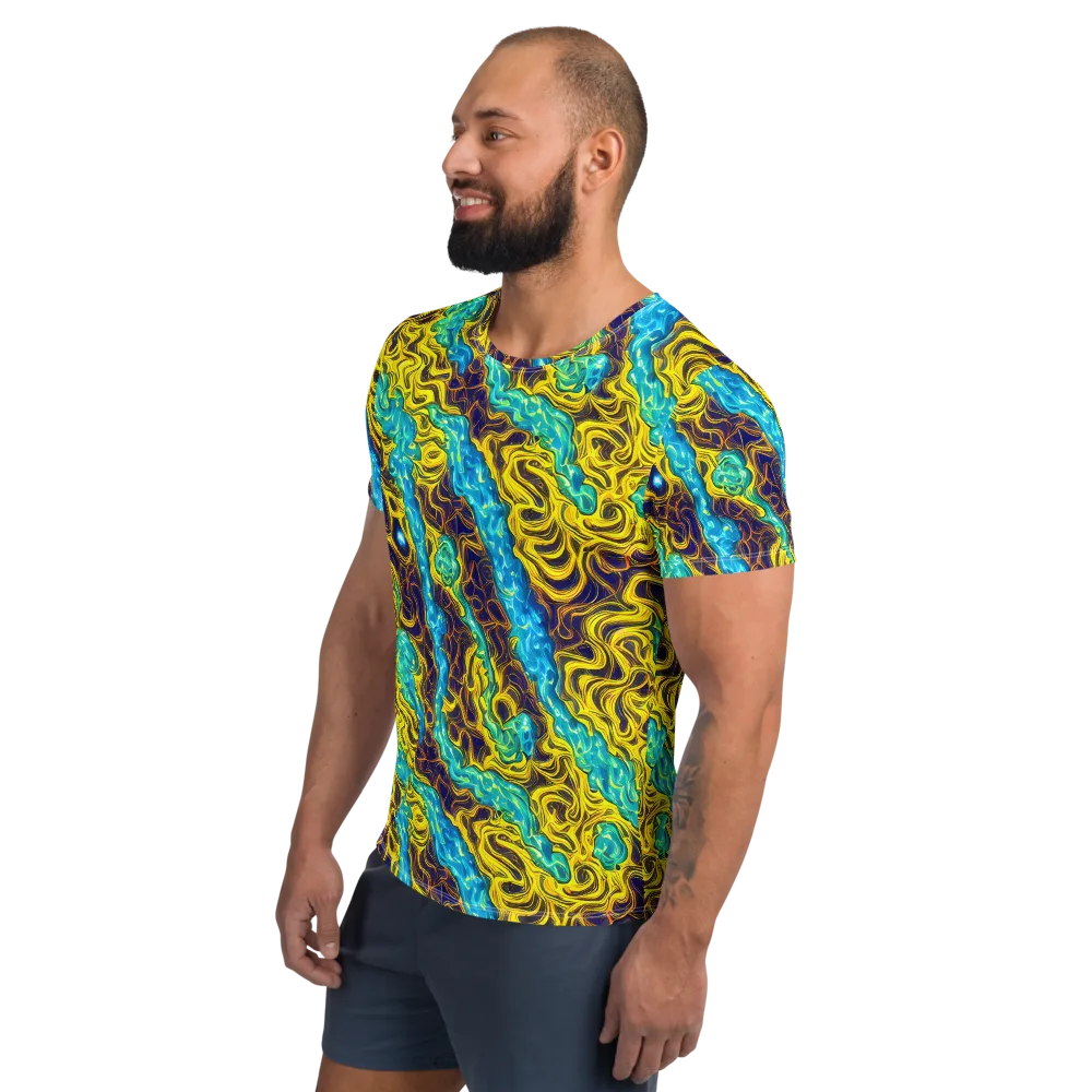 Liquid Gold Rush on Men's Athletic T-Shirt — Left