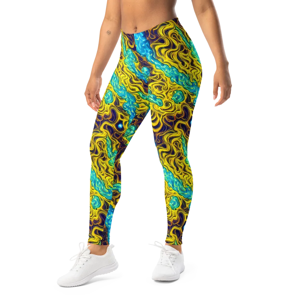 Liquid Gold Rush on Leggings — Left Front