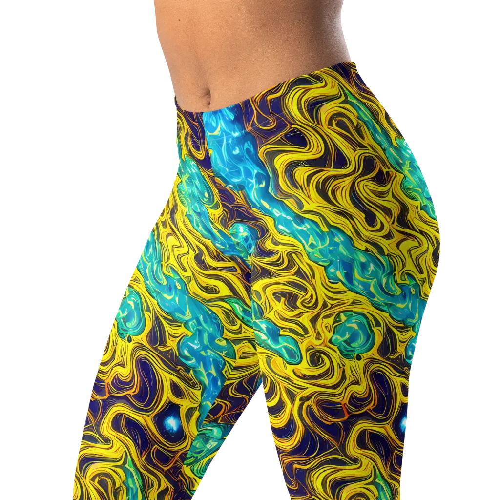 Liquid Gold Rush on Leggings — Left Front