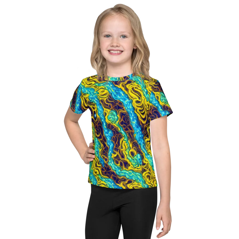 Liquid Gold Rush on Kids Crew Neck T-Shirt — Front