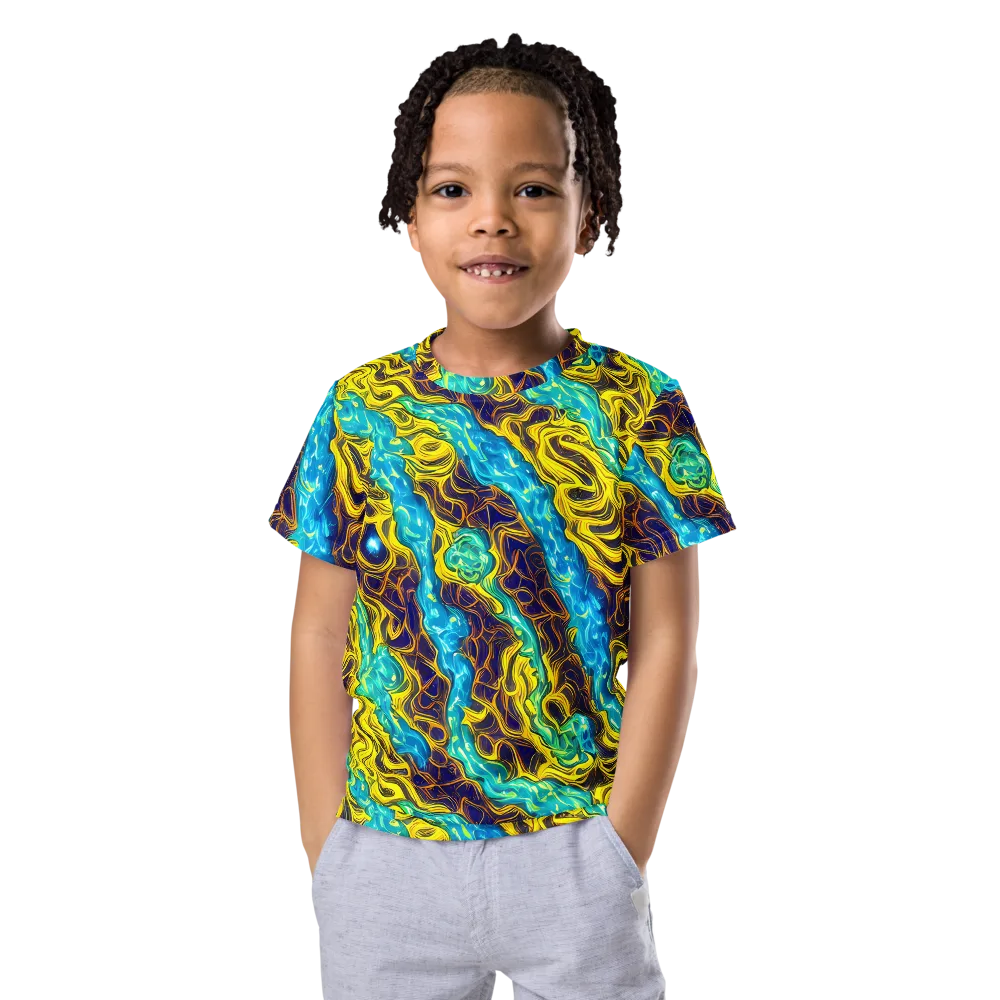 Liquid Gold Rush on Kids Crew Neck T-Shirt — Front