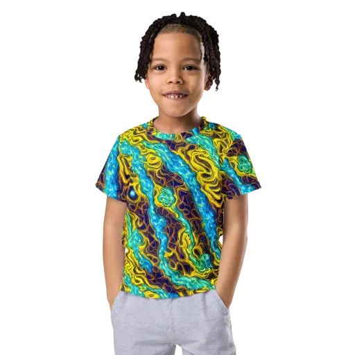 Liquid Gold Rush on a Kids Crew Neck T-Shirt