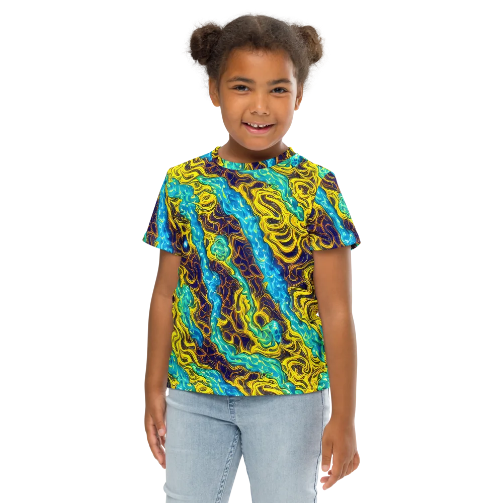 Liquid Gold Rush on Kids Crew Neck T-Shirt — Front