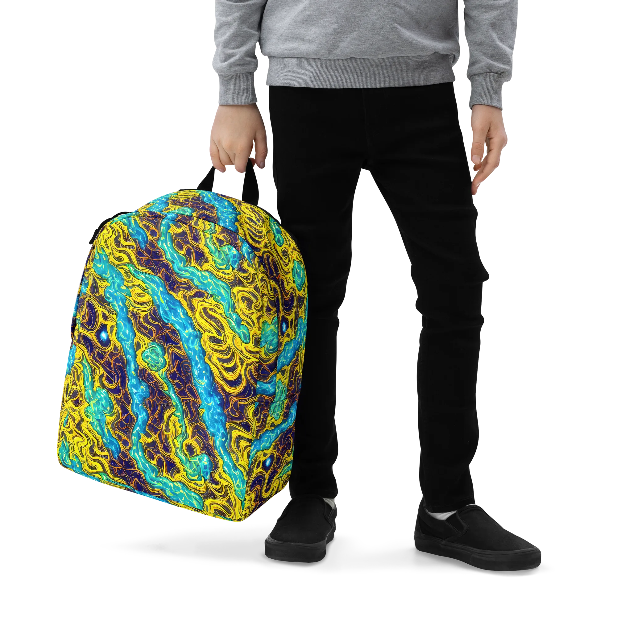 Liquid Gold Rush on Minimalist Backpack — Zoomed-in